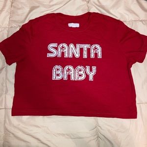 Santa Baby red crop top from Target- Colsie brand